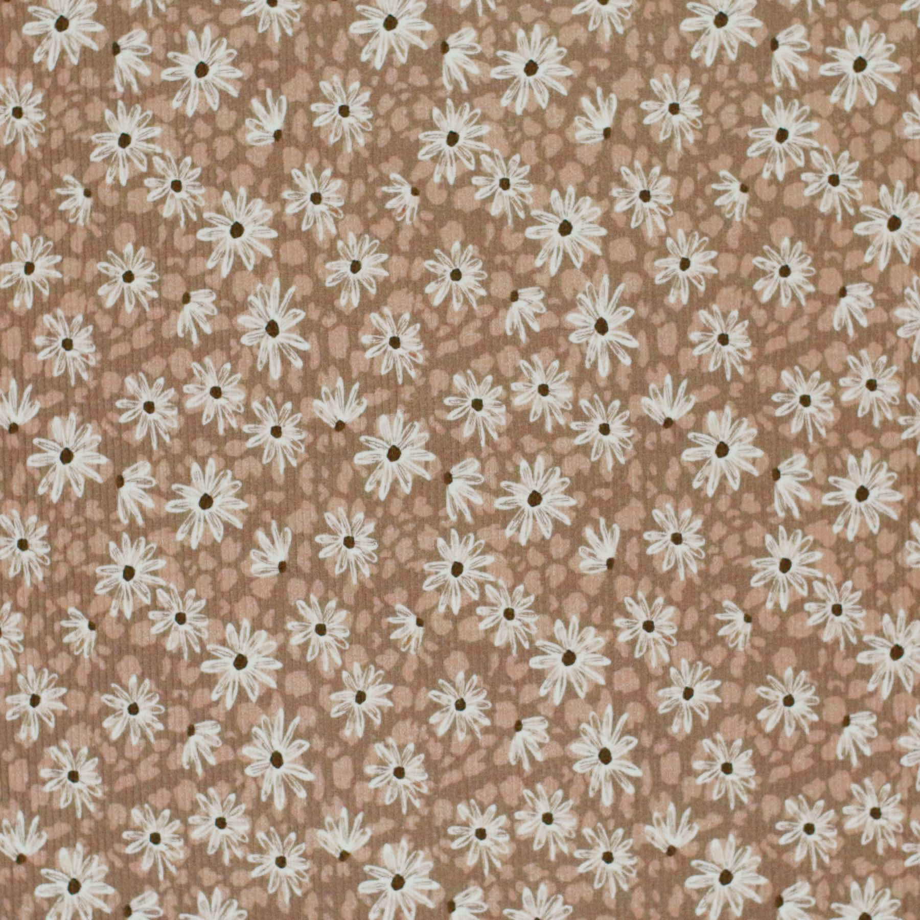 Rib Jersey Stof - Bloemen Luipaard