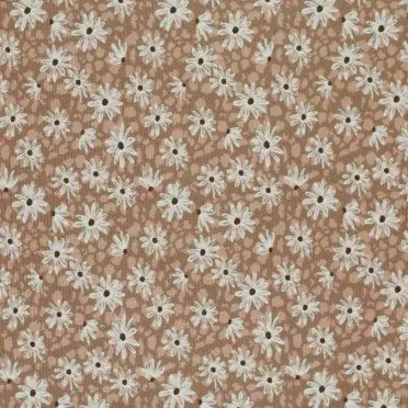 Dzianina Prążkowana Cienki Prążek - Kwiat Lampart | Rijs Textiles Dzianina Prążkowana Cienki Prążek - Kwiat Lampart Tkaniny Dżersejowe