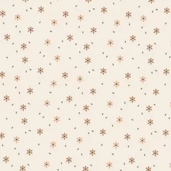 Tessuto Jersey Di Cotone Costine - Fiore Stellato Naturel Tessuto Jersey Di Cotone Costine - Fiore Stellato Naturel