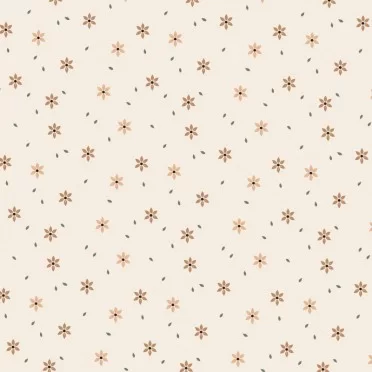 Popeline Di Cotone Stampa Digitale - Fiore Stellato Naturel - (Tessuto Di Cotone Stampato)
