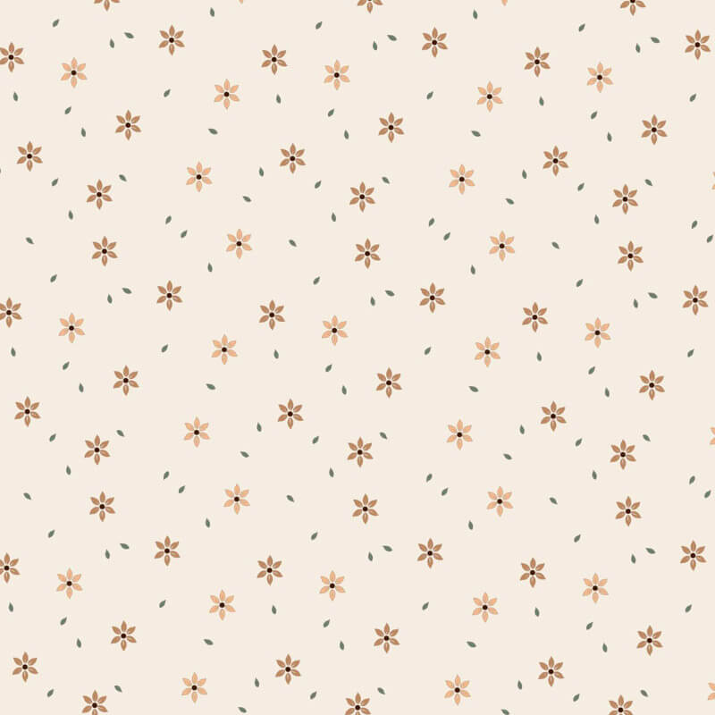 Poplin Katoen Digitale Print - Sterbloem Naturel