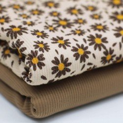 Rib Jersey Stof - Zonnebloem Beige