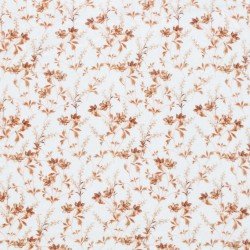 Double Gauze Fabric Digital Print - Cognac Brown Flower