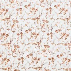 Double Gauze Fabric Digital Print - Cognac Brown Flower Double Gauze Fabric Digital Print - Cognac Brown Flower