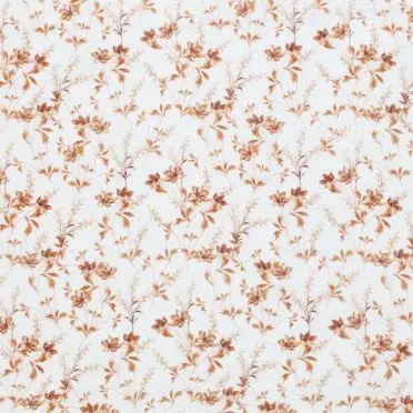 Baby Musselin Stof Digital Print - Cognac Brun Blomst - (Børnestoffer)