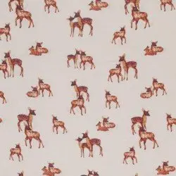 Double Gauze Fabric Digital Print - Herd Of Deer Double Gauze Fabric Digital Print - Herd Of Deer