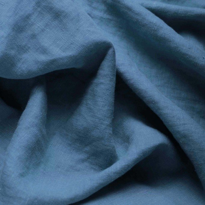 Fijne Linnen Stof (Stone Washed) Donker Jeans - (Decoratiestoffen)