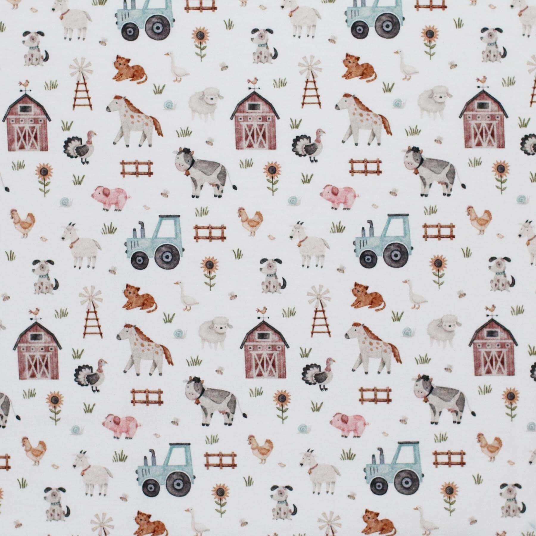 Poplin Katoen Digitale Print - Boerenleven