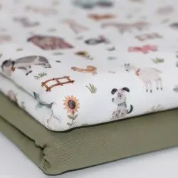 Jersey Cotton Fabric Digital Print - Farm Life Jersey Cotton Fabric Digital Print - Farm Life
