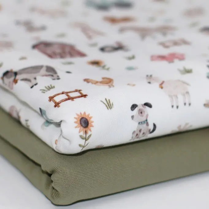 Jersey Cotton Fabric Digital Print - Farm Life | Rijs Textiles Jersey Cotton Fabric Digital Print - Farm Life - (Jersey Cotton Fabric Digital Print)