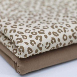 Jersey Di Cotone Stampa Digitale - Leopardato Beige