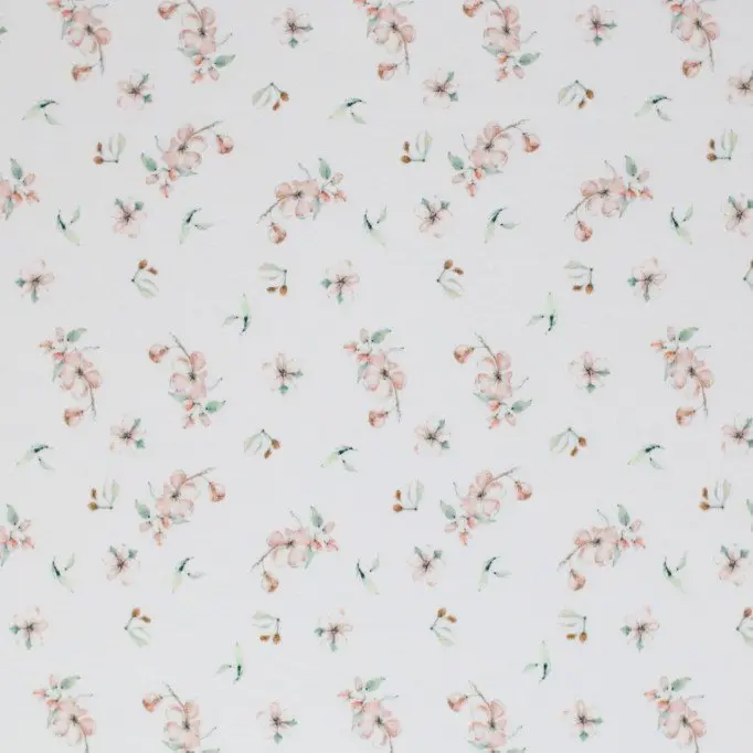 Bomuldjersey Digital Print - Kirsebærblomst - (Bomuldjersey Digitaltryk)