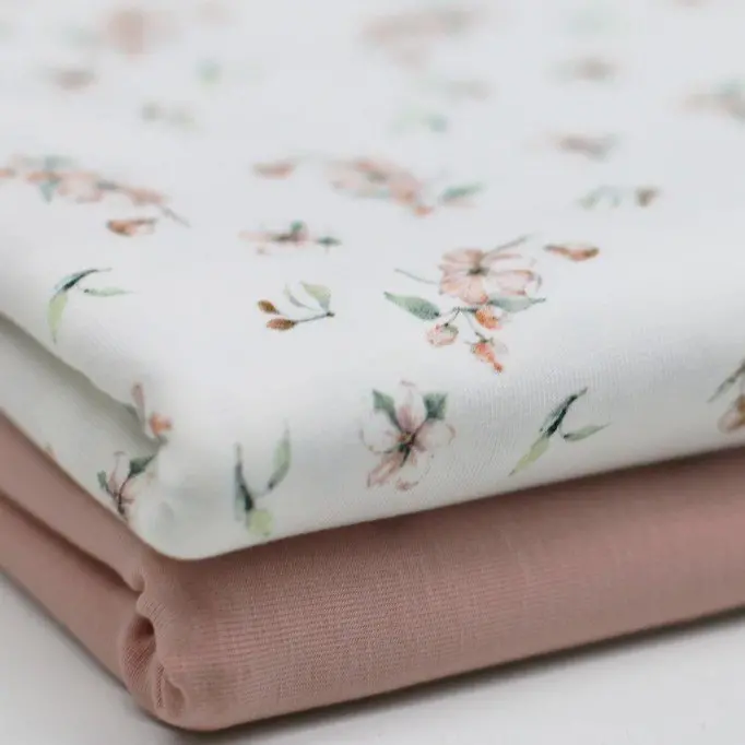 Bomuldjersey Digital Print - Kirsebærblomst - (Bomuldjersey Digitaltryk)