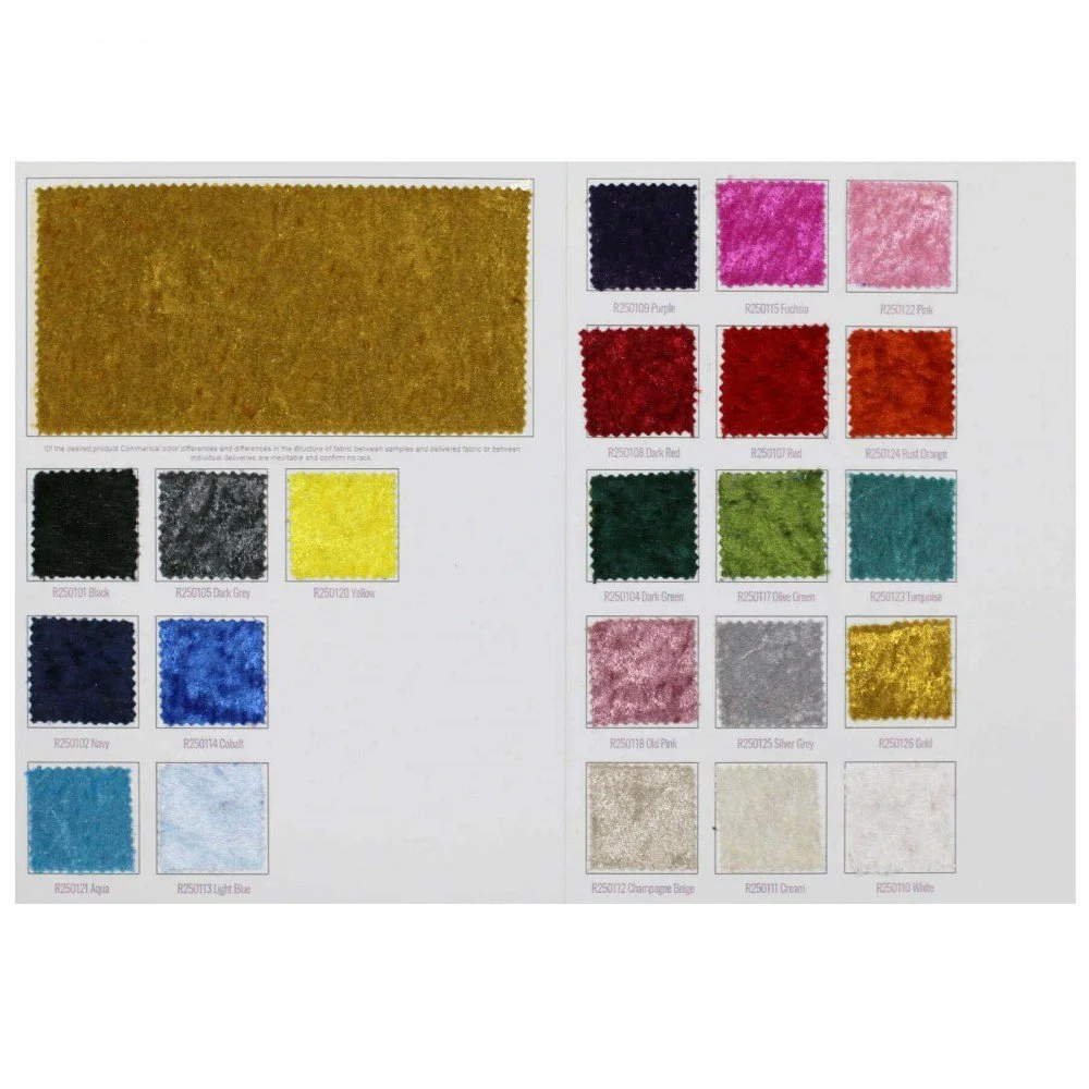 Velour De Panne Stof Kleurenkaart | Rijs Textiles Velour De Panne Stof Kleurenkaart - (Velours De Panne)