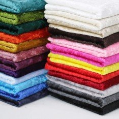 Panne Velvet Fabric Black