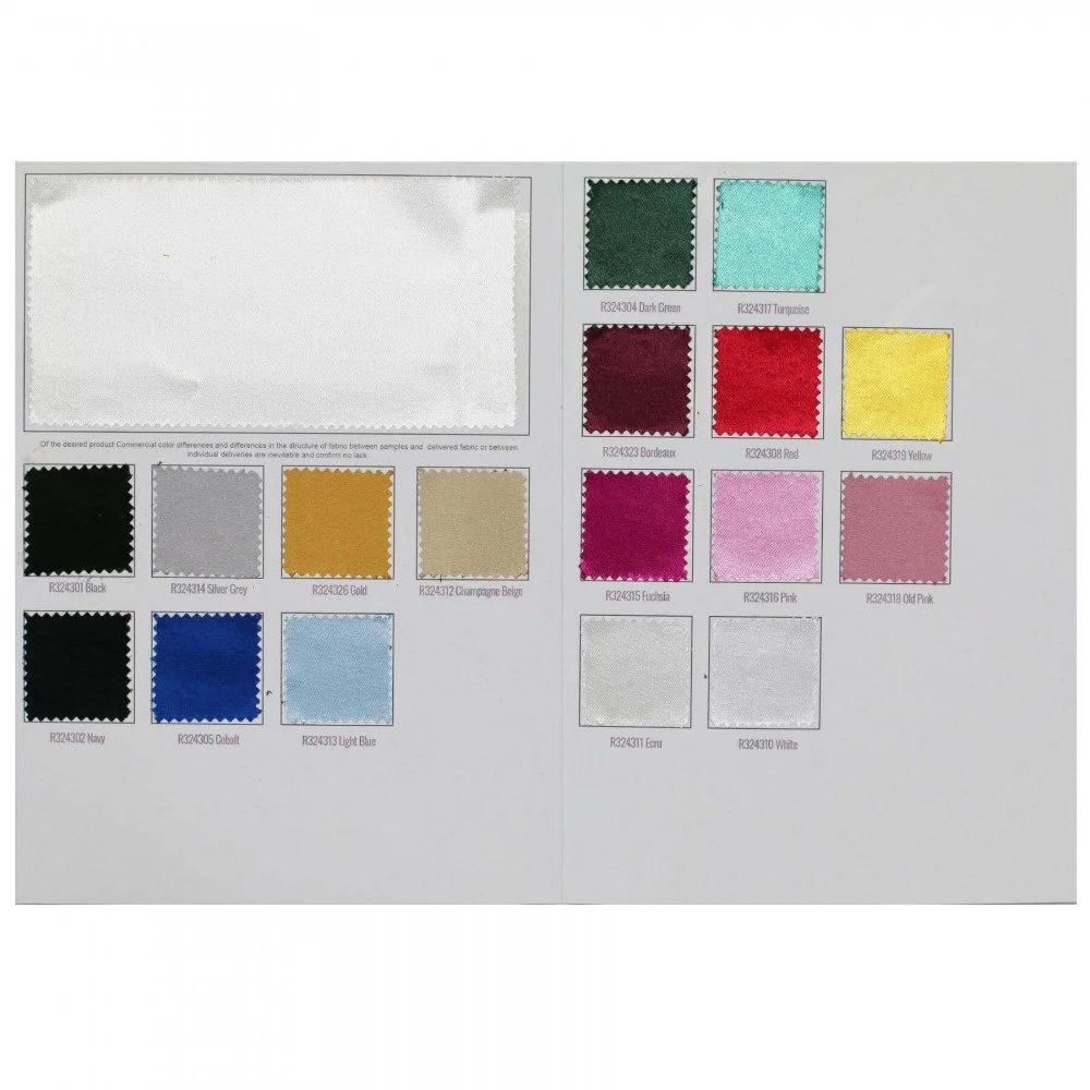 Polyester Satinstoff Musterkarte | Rijs Textiles Polyester Satinstoff Musterkarte - (Satin Stoffe)
