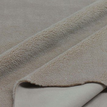 Teddy Fleece Doubleface Stof Donker Beige Teddy Fleece Doubleface Stof Donker Beige
