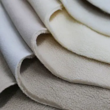 Tessuto Teddy Pile Doubleface Lana Blanc / Beige Scuro - (Pelliccia D'Agnello Sintetica)