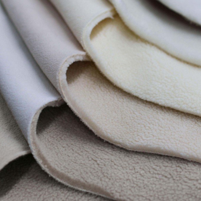 Teddy Fleece Doubleface Stof Mørk Beige - (Teddy-Bear Stof)