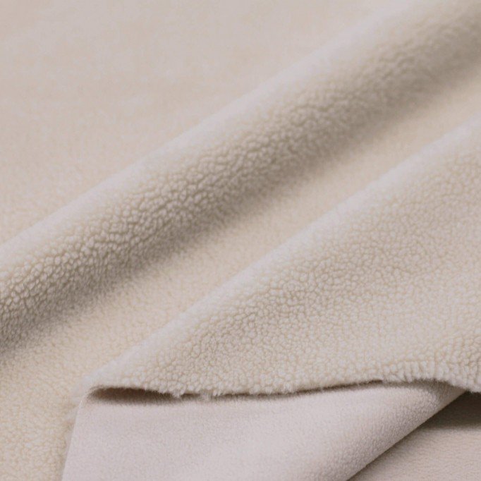 Teddy Fleece Doubleface Fabric Light Beige - (Curly Teddy Fabric)