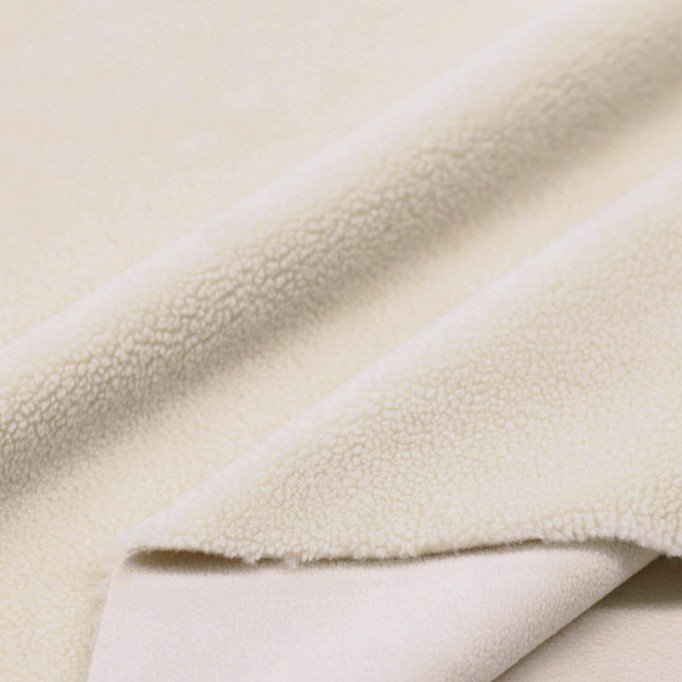 Teddy Fleece Doubleface Stof Naturel - (Teddy-Bear Stof)