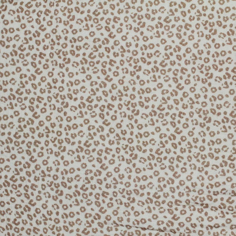 Double Gauze Fabric Digital Print - Leopard Print Beige Double Gauze Fabric Digital Print - Leopard Print Beige