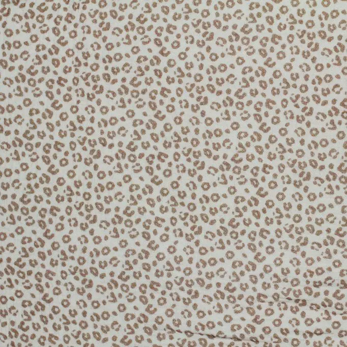Baumwoll Musselin Stoff Digital - Leopardenmuster Beige - (Kinder Stoffe)