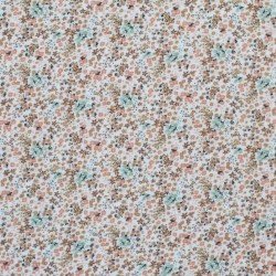 Double Gauze Fabric Digital Print - Love Flower Beige