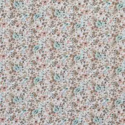 Double Gauze Fabric Digital Print - Love Flower Beige Double Gauze Fabric Digital Print - Love Flower Beige