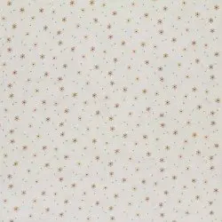 Double Gauze Fabric Digital Print - Starflower Natural Double Gauze Fabric Digital Print - Starflower Natural