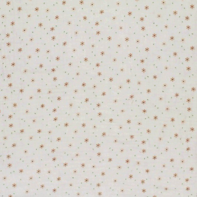 Tissu Double Gaze Impression Numérique - Fleur Étoile Naturel - (Tissu Enfant)