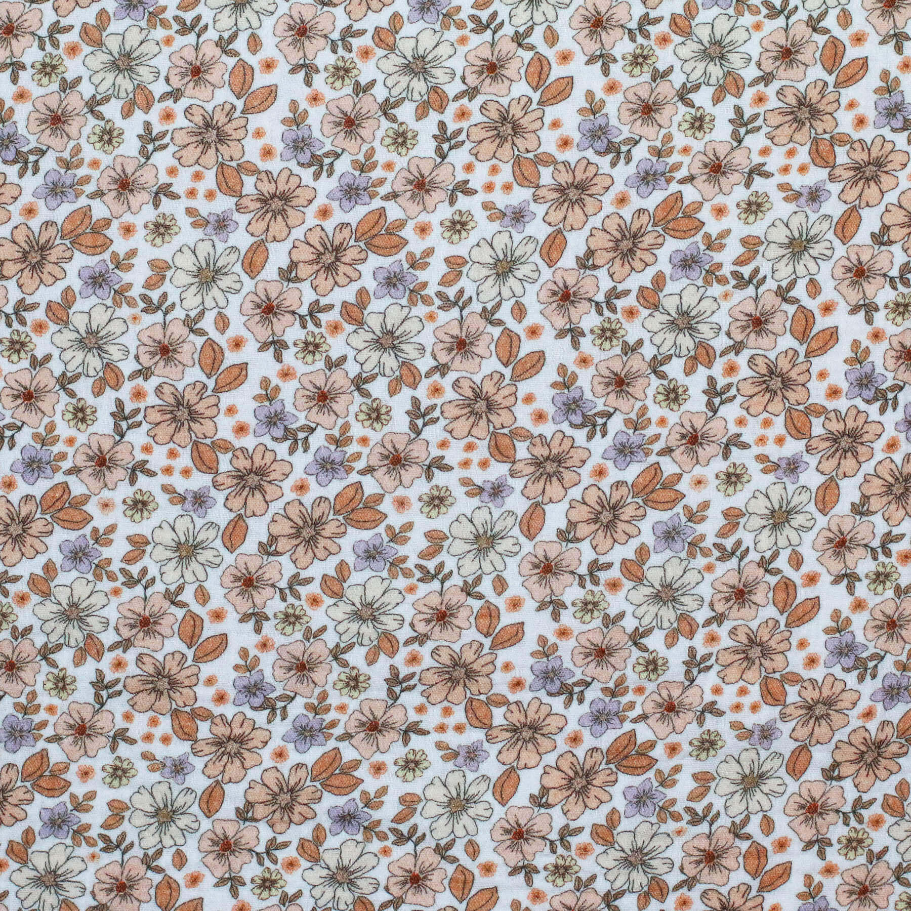 Hydrofiel Stof Digitale Print - Zomerbloem Pastel Lila