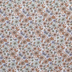 Double Gauze Fabric Digital Print - Summer Flower Pastel Lilac