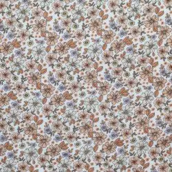 Double Gauze Fabric Digital Print - Summer Flower Pastel Lilac Double Gauze Fabric Digital Print - Summer Flower Pastel Lilac