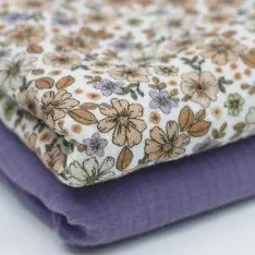 Hydrofiel Stof Digitale Print - Zomerbloem Pastel Lila Hydrofiel Stof Digitale Print - Zomerbloem Pastel Lila