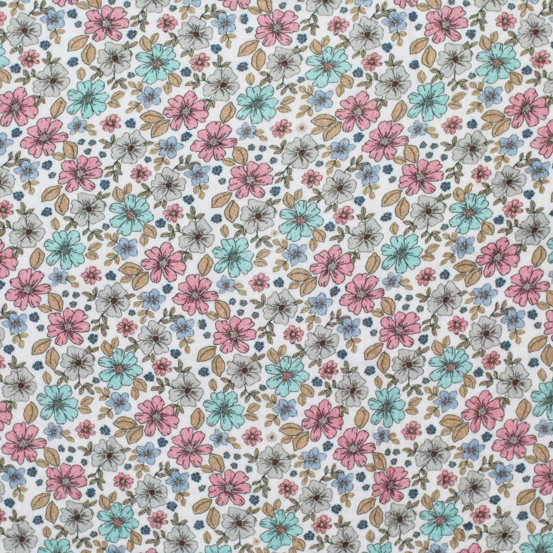 Hydrofiel Stof Digitale Print - Zomerbloem Vintage Roze