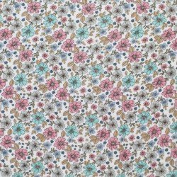 Double Gauze Fabric Digital Print - Summer Flower Vintage Pink