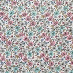 Double Gauze Fabric Digital Print - Summer Flower Vintage Pink Double Gauze Fabric Digital Print - Summer Flower Vintage Pink