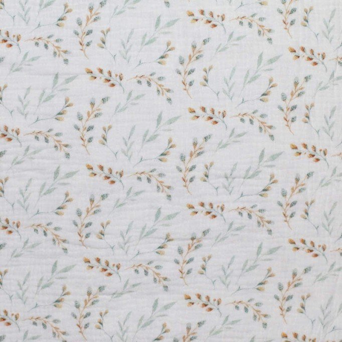 Tissu Double Gaze Impression Numérique - Branche De Saule - (Tissu Enfant)
