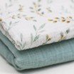 Tissu Double Gaze Impression Numérique - Branche De Saule - (Tissu Enfant)