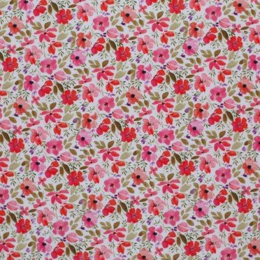 Baumwolljersey Digital - Rote Apfelblüte - (Baumwolljersey Digitaldruck)