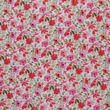 Jersey Coton Impression Numérique - Fleur De Pommier Rouge - (Jersey Coton Impression Numérique)