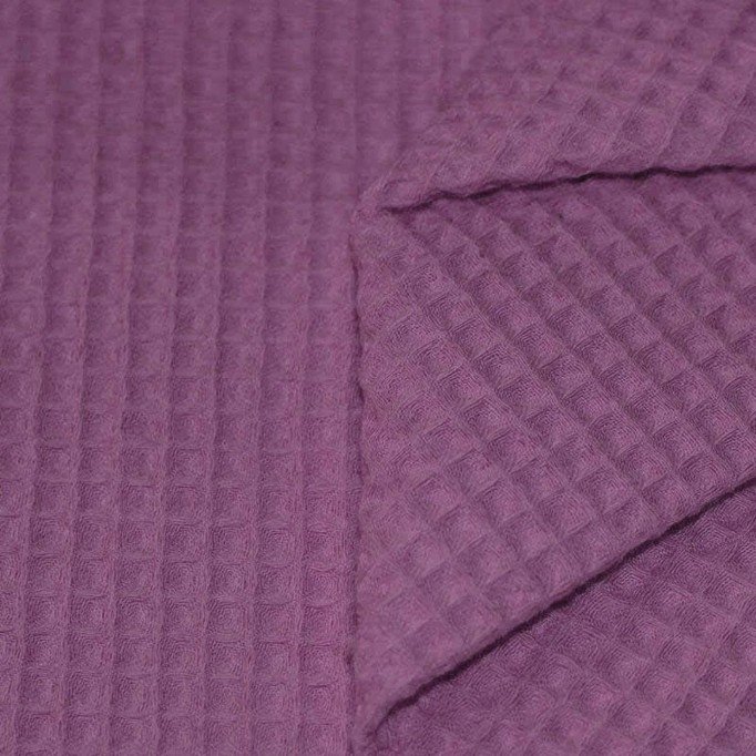 Tissu Piqué Gaufré Lilas Vieux  - (Tissu Piqué Gaufré)