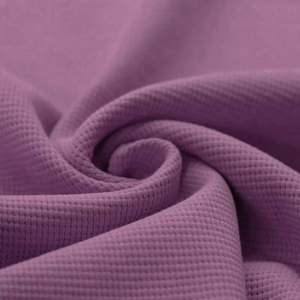 Waffle Knit Jersey Fabric Old Lilac