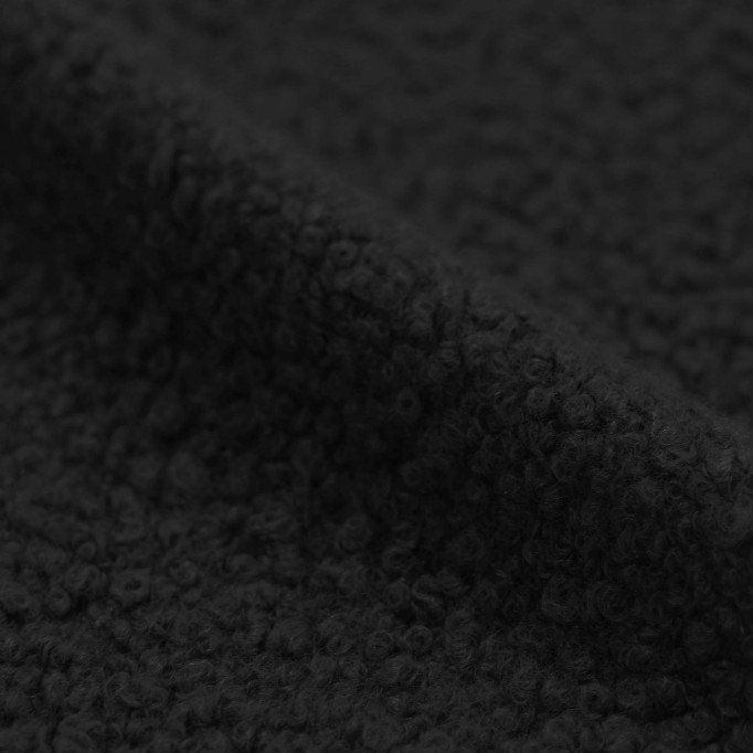Tissu Lainages Bouclé Noir - (Tissu Bouclé)