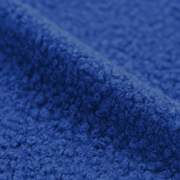 Boucle Stof Gekruld Kobalt - (Boucle Stoffen)