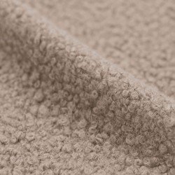 Tissu Lainage Bouclette Beige Foncé