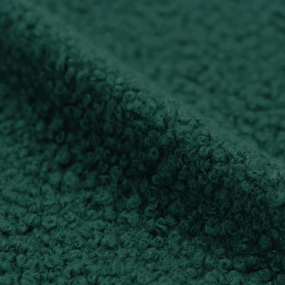 Tessuto Bouclé Pesante Verde Scuro