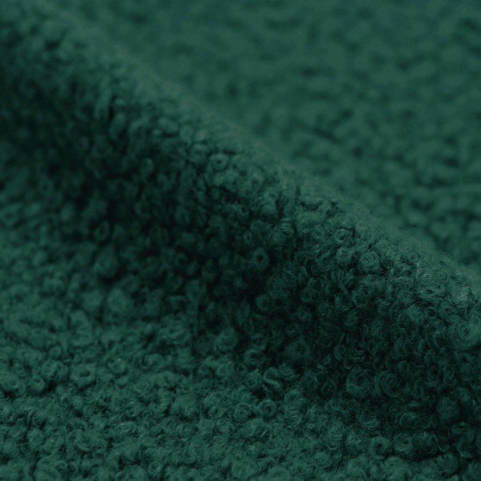 Boucle Stof Gekruld Donker Groen - (Boucle Stoffen)