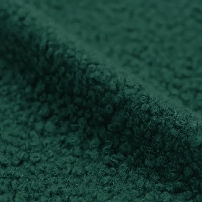 Boucle Stof Gekruld Donker Groen - (Boucle Stoffen)